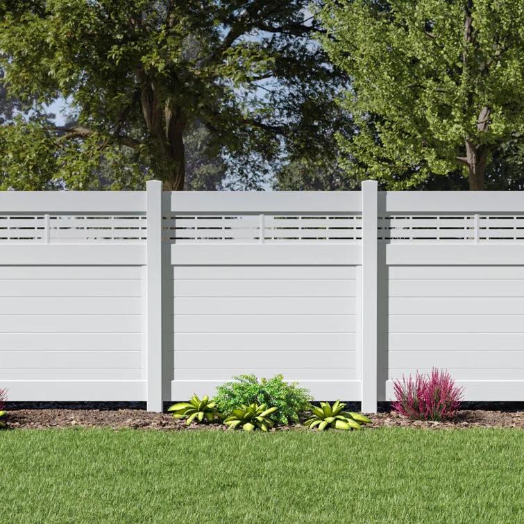 Barrette Outdoor Living Horizontal Fence Boardwalk White Vinyl Panel Kit