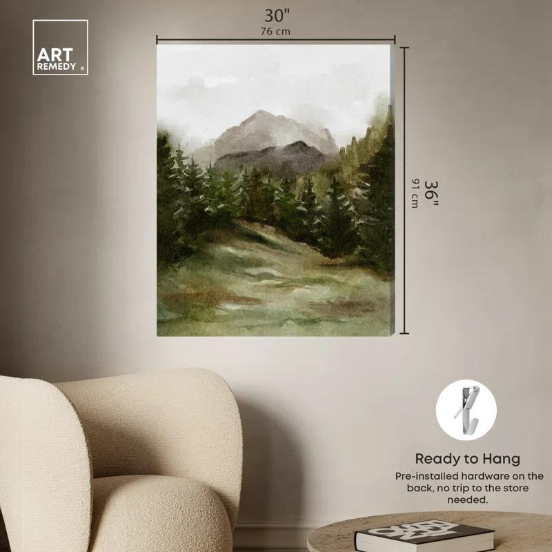 Art Remedy Watercolor Landscapes " April Woodland " by Art Remedy on Canvas