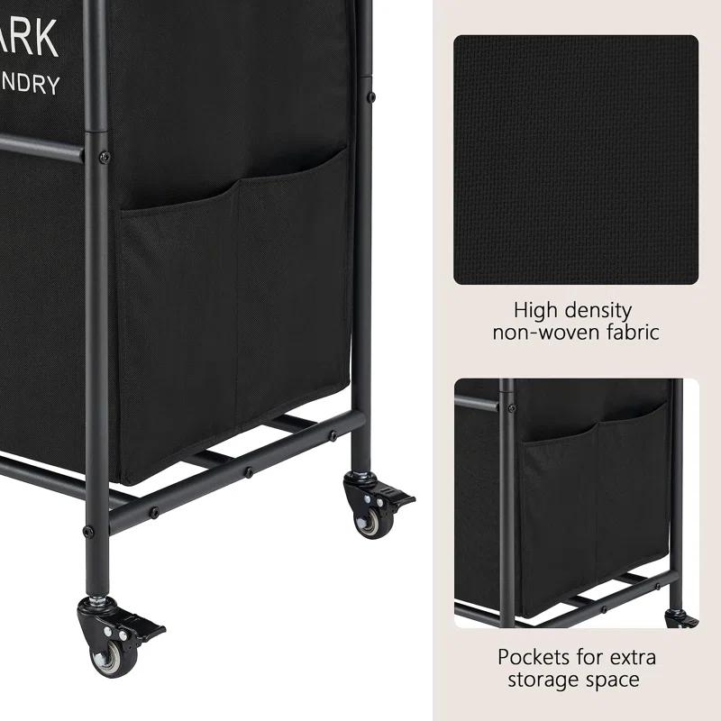 Metal Laundry Cart with Wheels