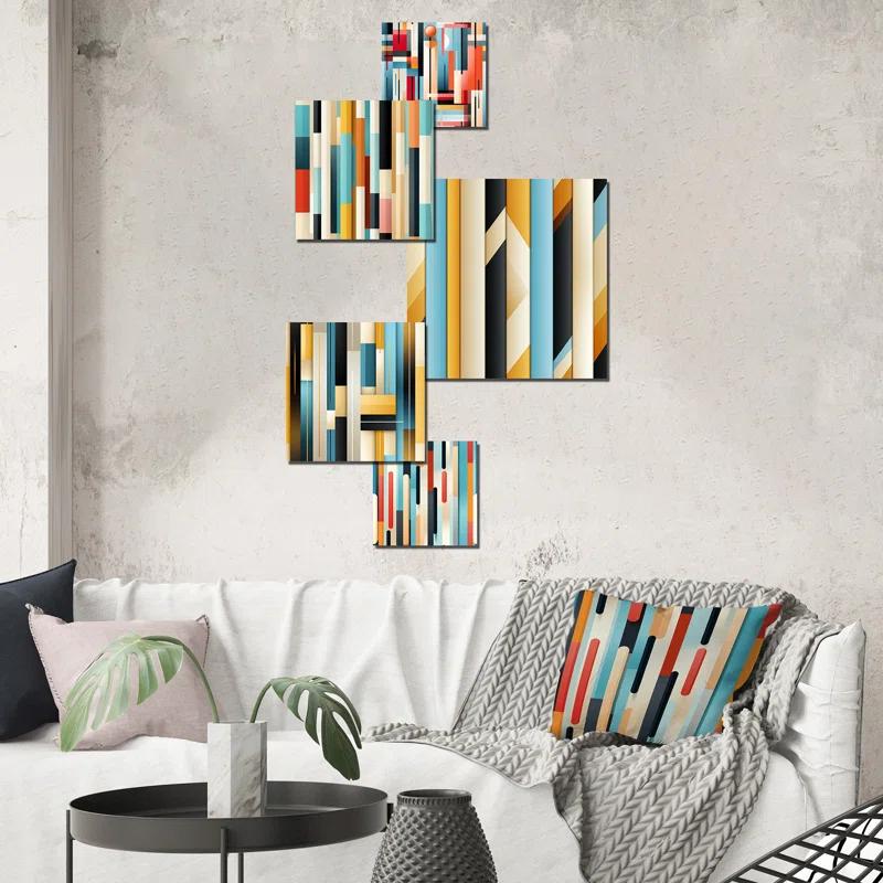 Urban Chic Striped Pattern - Abstract Wall Art Set Of 5