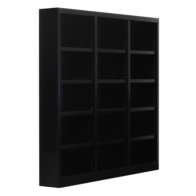 Winston Porter Flannagan Triple Wide Wood Bookcase, 15 Bookshelf, 72 inch Tall Storage and Display Bookshelf for Home Office and Living Room
