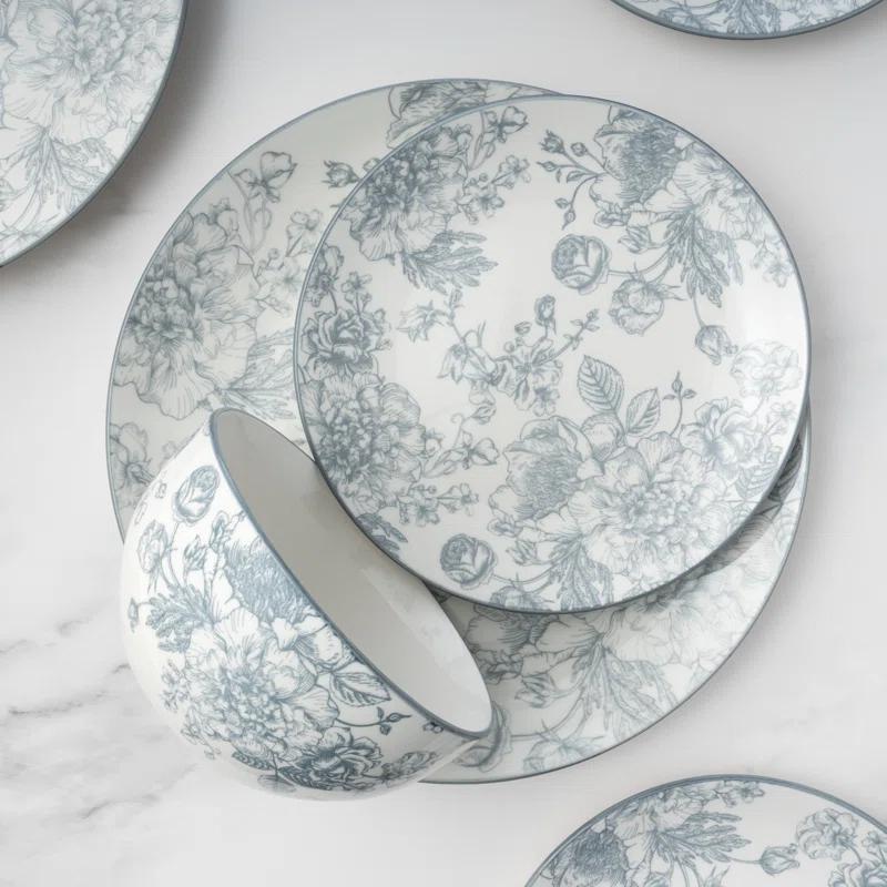 Godinger Silver Art Co Victoria Godinger 12 Piece Dinnerware Set, Service for 4