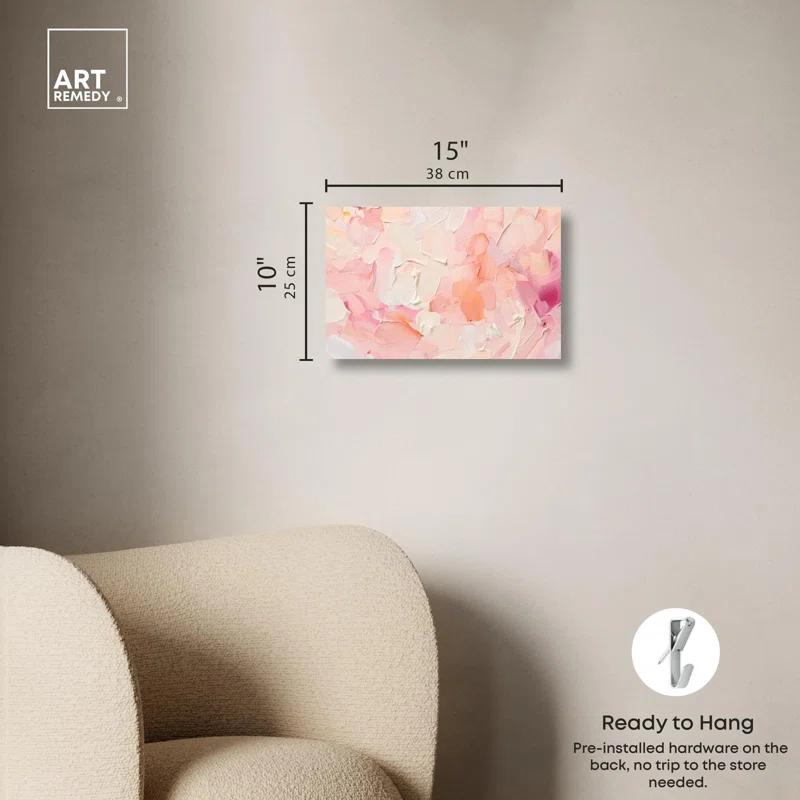 Art Remedy Morning Meadows Blush Coral Lands Canvas Pastel Abstract Art by Art Remedy