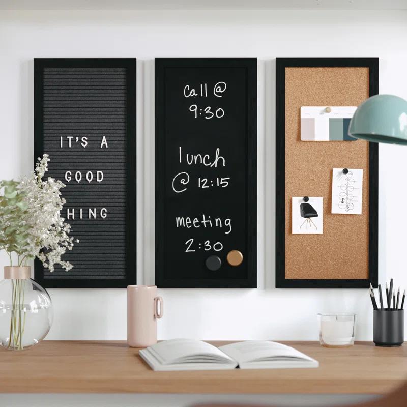 Martha Stewart Thomas Martha Stewart Cork Board, Chalk Board, Letter Board Set with Included Push Pins, Magnets, Liquid Chalk