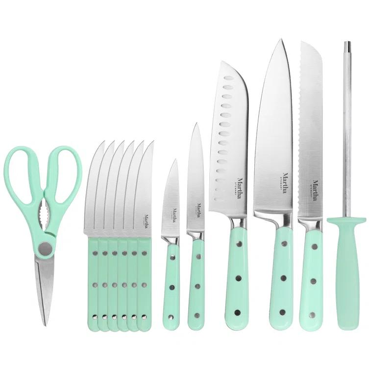 Martha Stewart Everyday Martha Stewart Everyday 14 Piece High Carbon Stainless Steel Knife Block Set