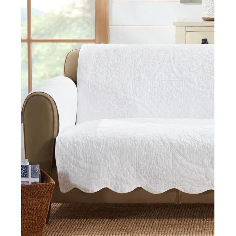 Sure Fit Heirloom Quilt Furniture Cover Cotton Box Cushion Sofa Slipcover