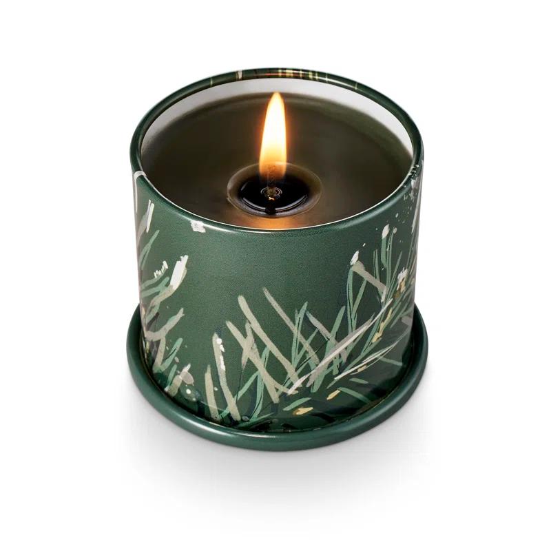 ILLUME Noble Holiday Balsam & Cedar Large Crackle Glass Candle