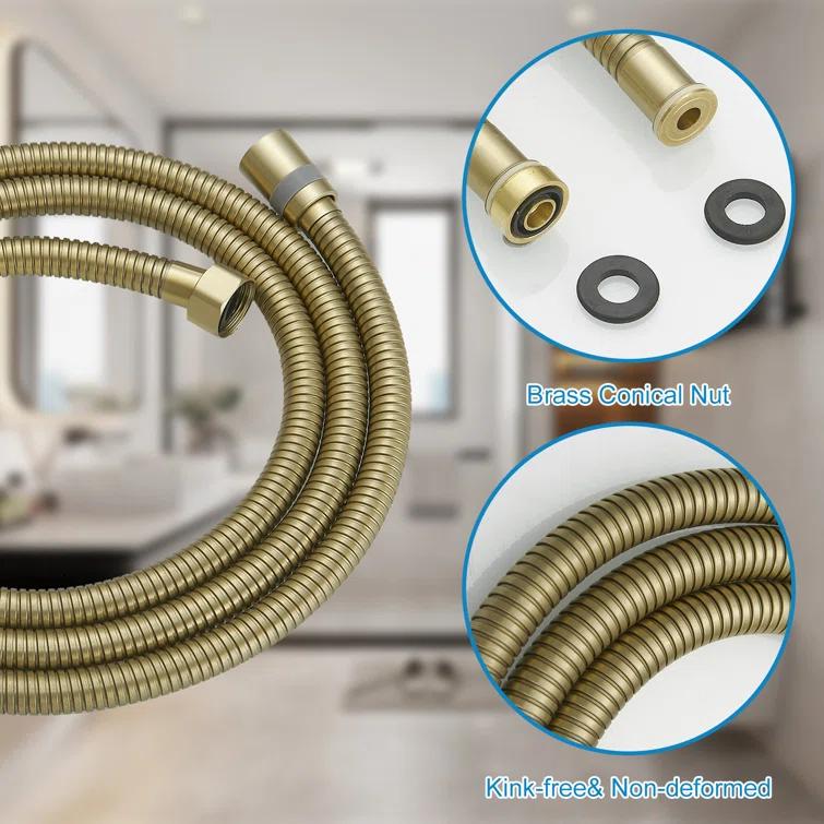 VIBRANTBATH 71 In. Modern Flexible Handheld Shower Hose Replacement For Bathing Toilet Cleaning Pet With Brass Fitting In Chrome 180-BG