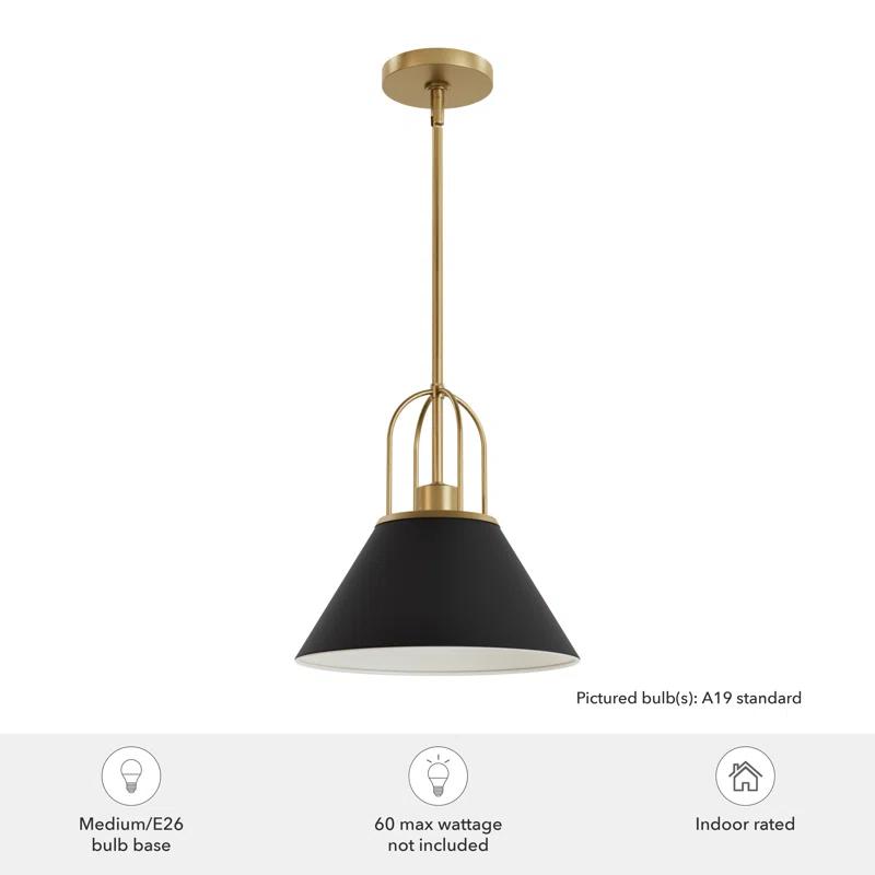 Jasmine Roth Collection + Hunter Jasmine Roth 1 - Light Flat Matte Black Cone Pendant