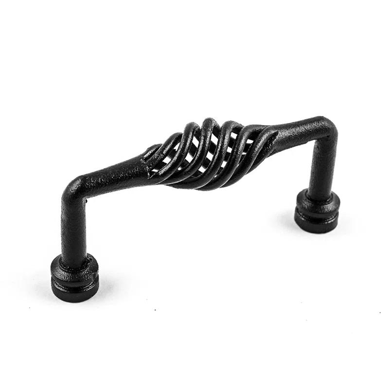 The Renovators Supply Inc. Drawer Handle Cabinet Wrought Iron 5" Center to Center Birdcage Pull (Set of 2)