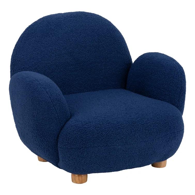 Sprogs Kids Comfy Plush Reading Chair With Arms - Sturdy Cushioned Accent Chair For Toddlers, Childrens Bedroom, Lounge, Preschool, Daycare - Teddy Bear Fabric