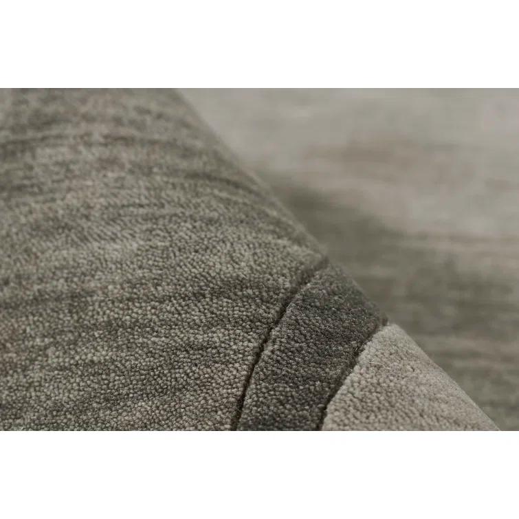 Zaley Handmade Tufted Wool Gray Area Rug