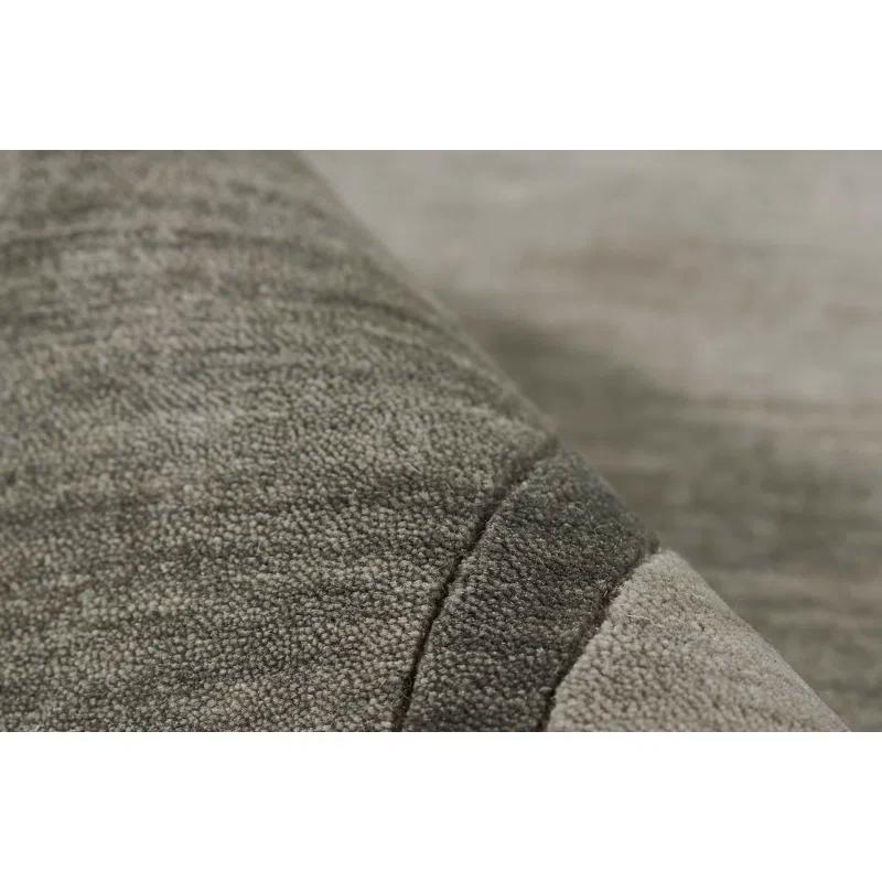 Zaley Handmade Tufted Wool Gray Area Rug