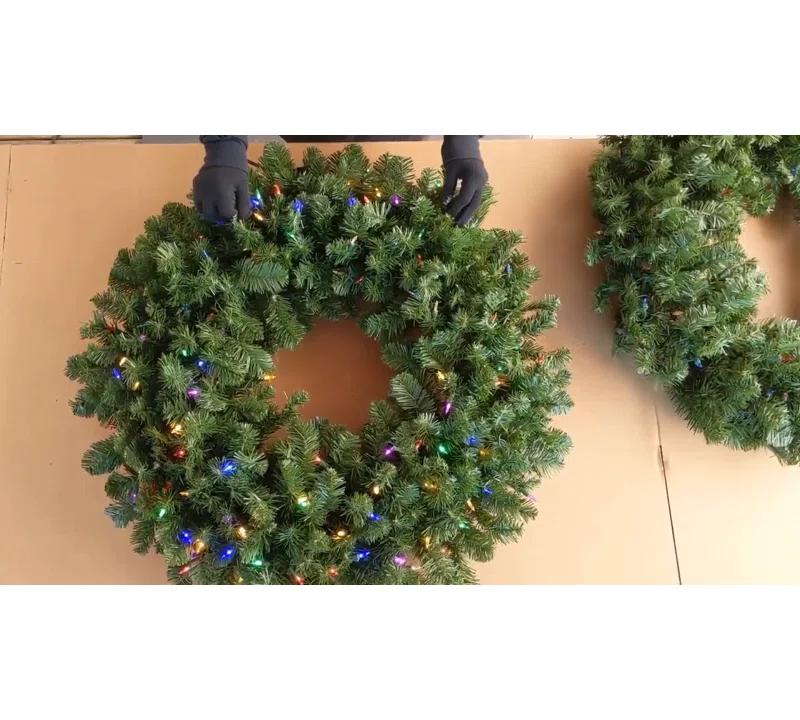 ACWreaths Christmas 72" LED Lighted PVC Wreath