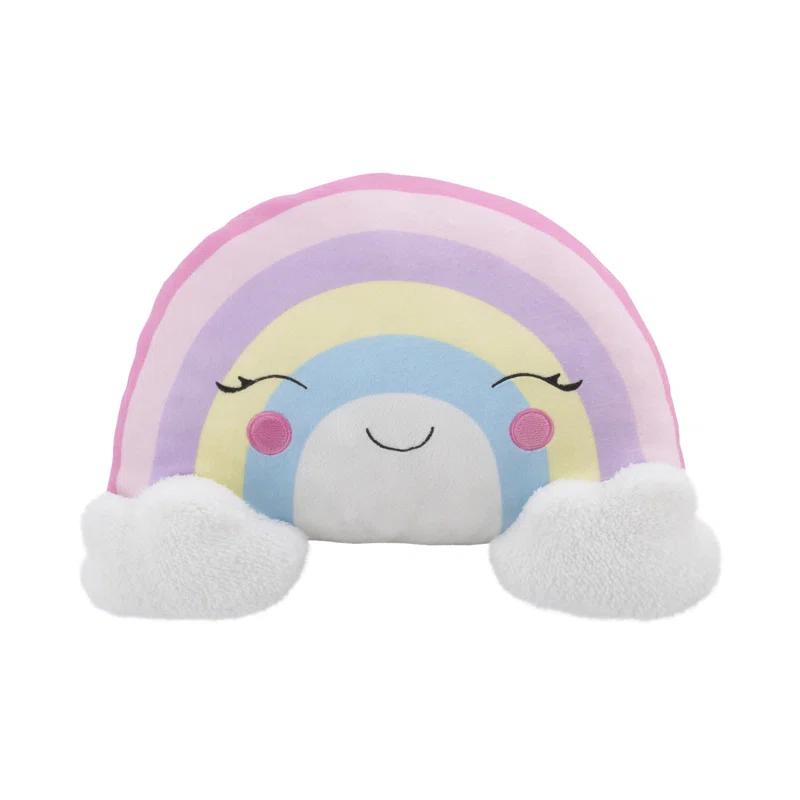 NoJo Little Love by NoJo Rainbow Shaped Plush Sherpa Decorative Pillow with Clouds