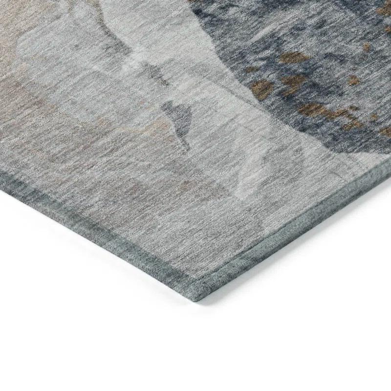 Machine Washable Indoor/Outdoor Cinead ACN1686 Gray Rug