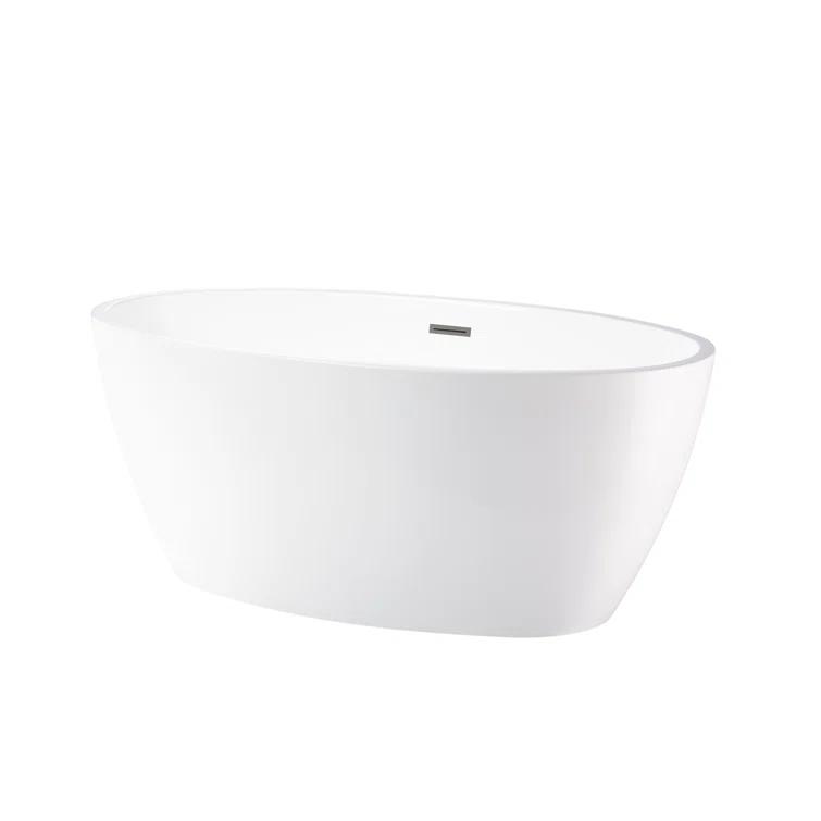 Vanity Art Freestanding Soaking Acrylic Bathtub VA6834-BN-S