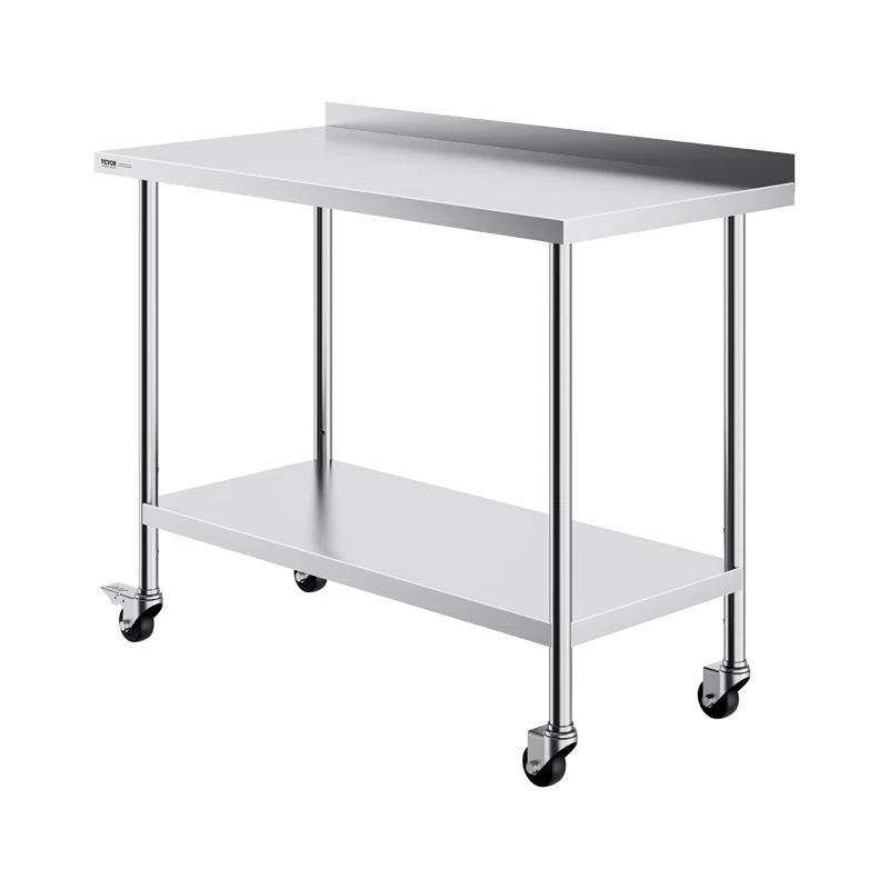 VEVOR VEVOR Stainless Steel 24'' W x 40'' H Adjustable Portable Work Table