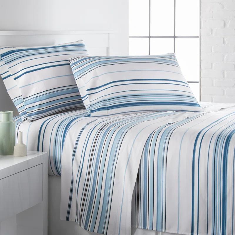 SouthShore Fine Linens Coastal Stripes Collection Striped Microfiber Sheet Set