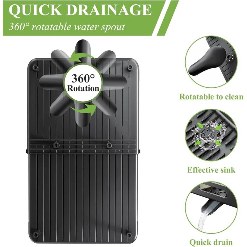 Anadea Expandable Dish Rack For Kitchen Counter, Large Dish Drainer, Stainless Steel Drying Dish Rack With Utensil Holder