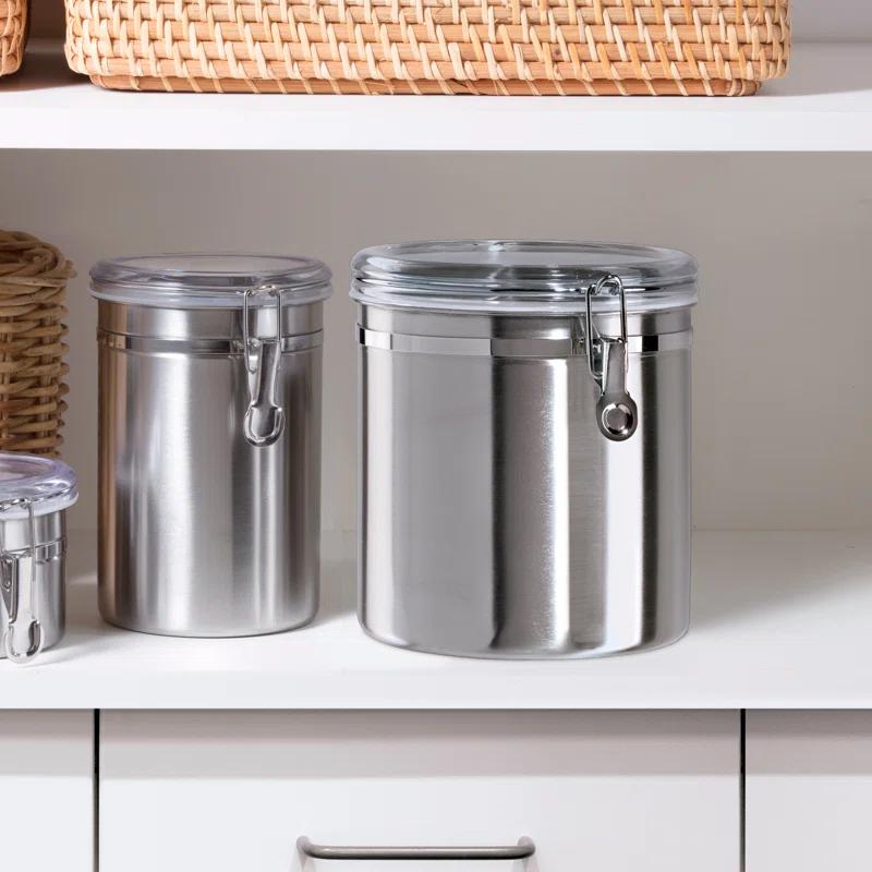 Stainless Steel Clamp Canister w/ Clear Lid