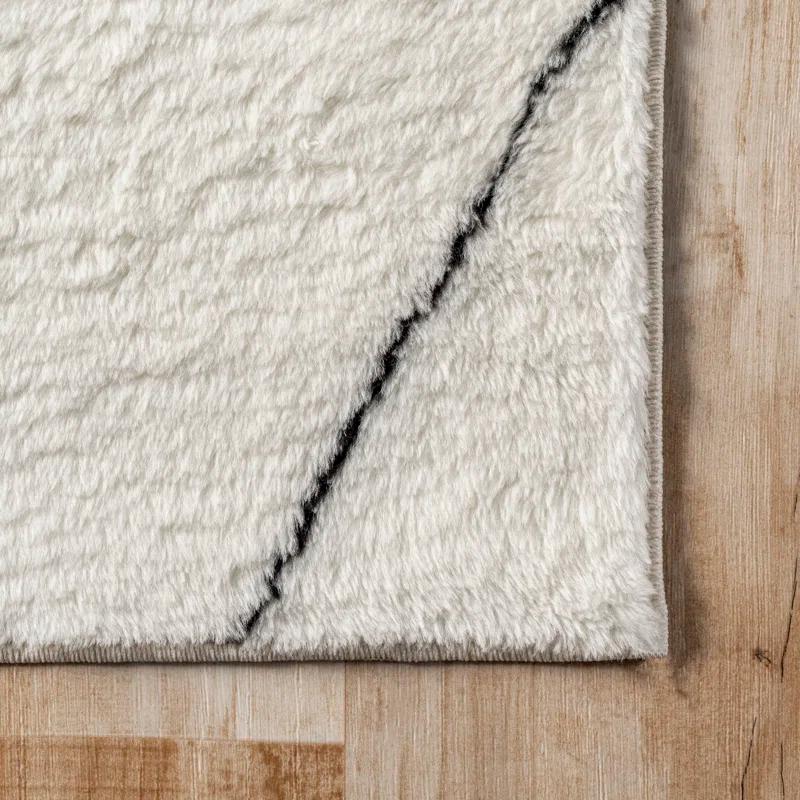 Loon Peak® Addy Trellis Machine Washable Shag Ivory Area Rug