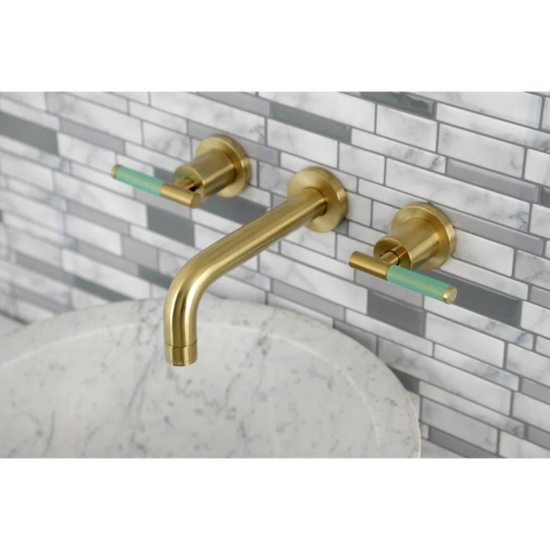 Kingston Brass Kaiser Two-Handle Wall Mount Bathroom Faucet