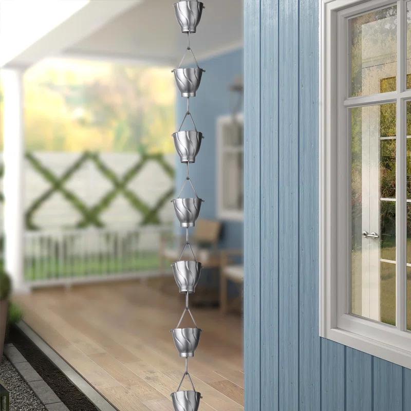 Monarch Rain Chains Aluminum Akira Rain Chain Replacement Downspout for Gutters