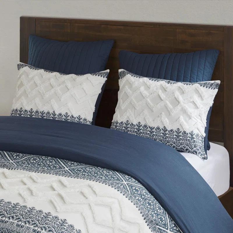 INK+IVY Mila 3 Piece Cotton Comforter Set with Chenille Tufting