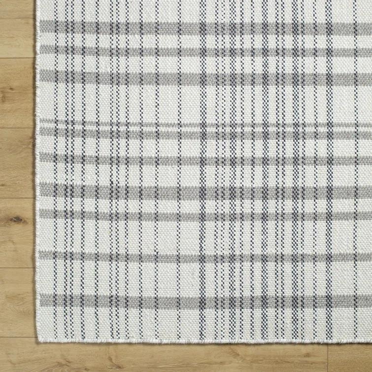 Birch Lane™ Lavande Plaid Wool Area Rug