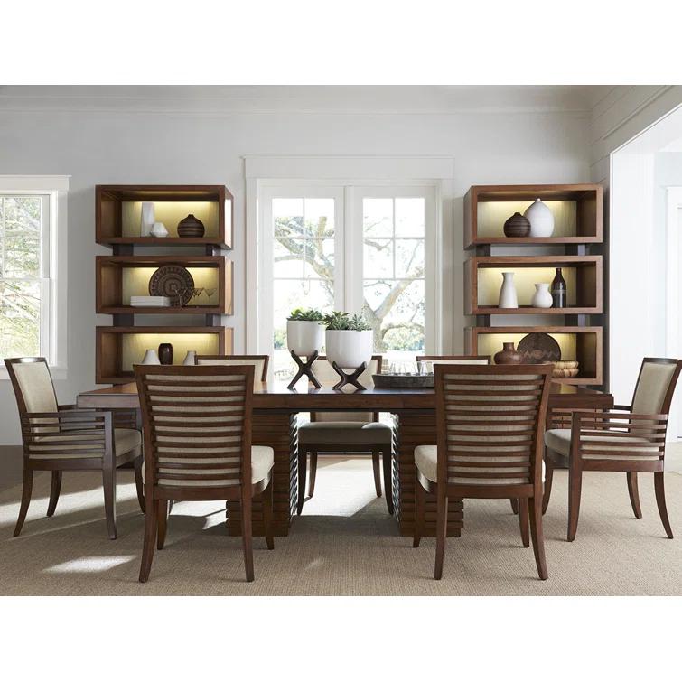 Tommy Bahama Home Ocean Club Kowloon Fabric Side Chair in Brown/Taupe/Cream