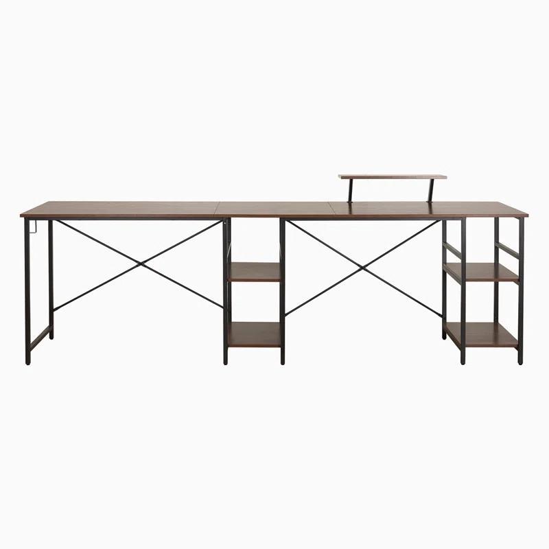 Inbox Zero Techni Mobili L-Shape Industrial Desk With Storage Shelves | Wayfair