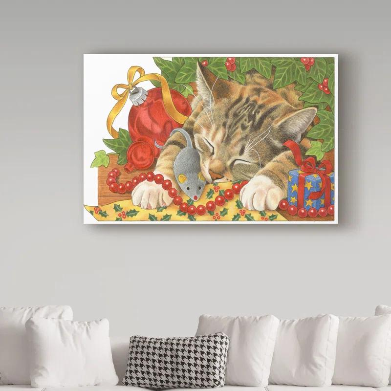 Trademark Fine Art Francien Van Westering " Christmas Cat Sleeping " by Francien Van Westering