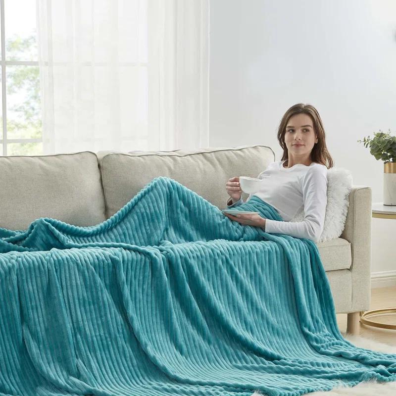 Nestl Nestl Cut Plush Cozy Throw Blanket - Fuzzy Warm Fleece Bed Blankets - Throws for Sofa, Bed, and Couch