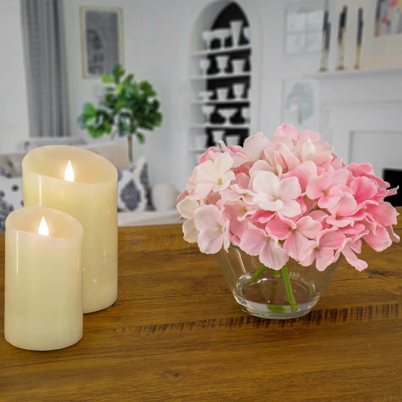 The Holiday Aisle® Hydrangea Bouquet in Glass Vase | Wayfair