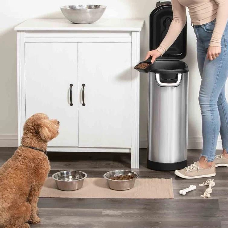 simplehuman Pet Food Storage Container Stainless Steel for Dog Food, Cat Food, and Bird Feed