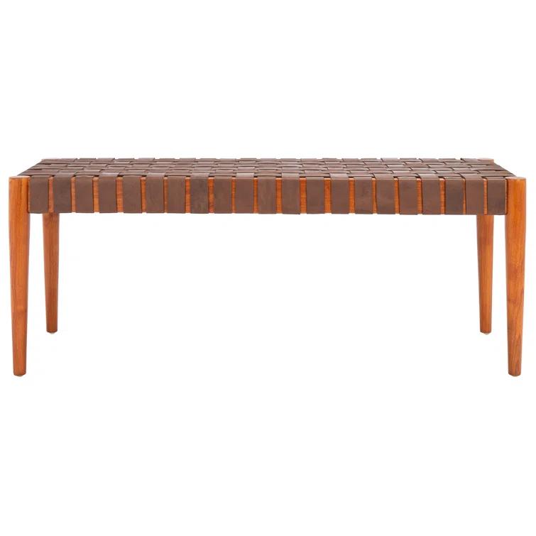 Orin 47" Woven Leather Bench