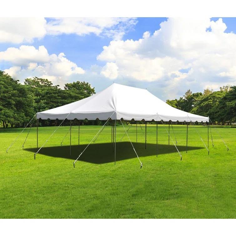 Party Tents Direct 20' x 20' Weekender Pole Party Tent with Sidewalls, Red