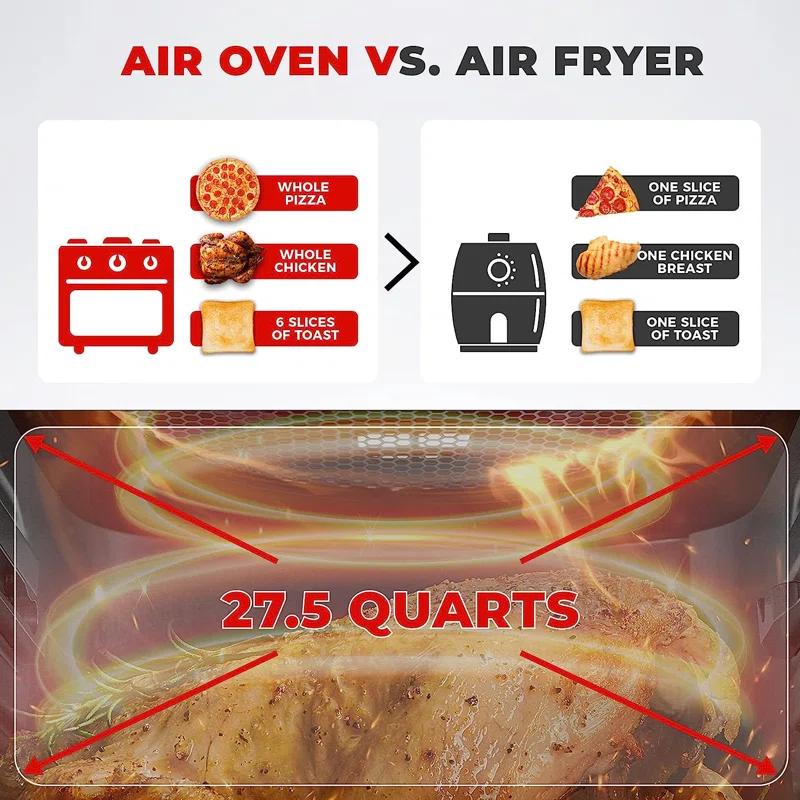 Cuckoo Electronics CUCKOO Air Oven | 18 Preset Modes, 360 Convectional Cooking, Premium Interior & Exterior, All accessories included Black/Stainless Steel CAFO-A2601S