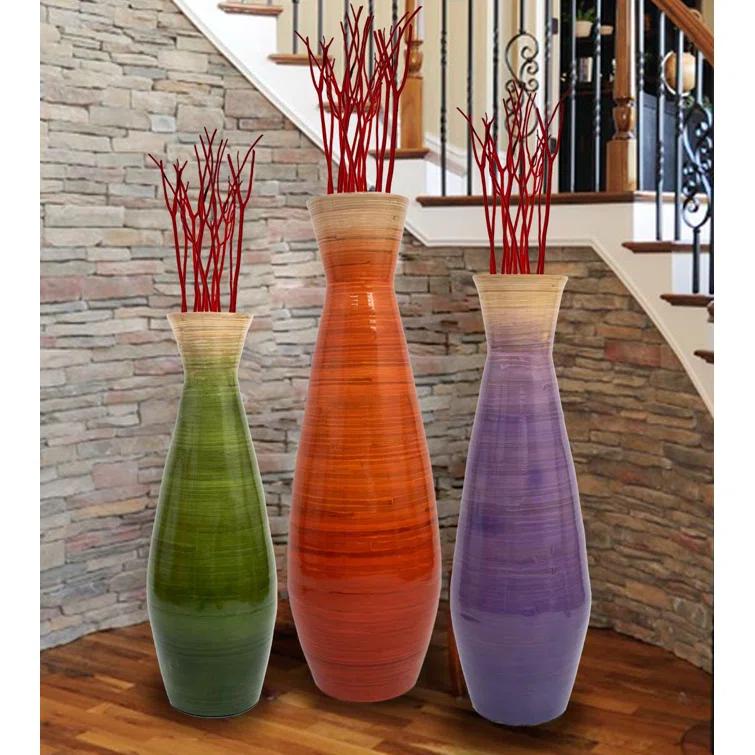 Uniquewise Handmade Wood Floor Vase