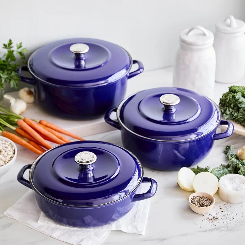 Merten and Storck Merten And Storck 7 Quarts Non-Stick Enameled Cast Iron Round Dutch Oven
