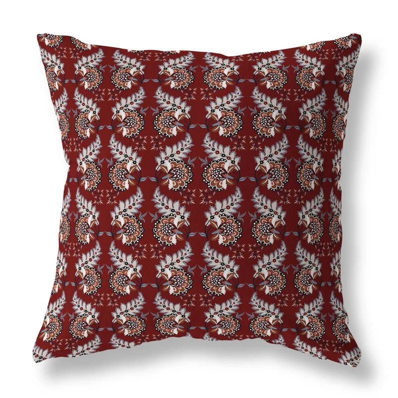 Amrita Sen Botanical Bouquet Floral Indoor/Outdoor Reversible Throw Pillow