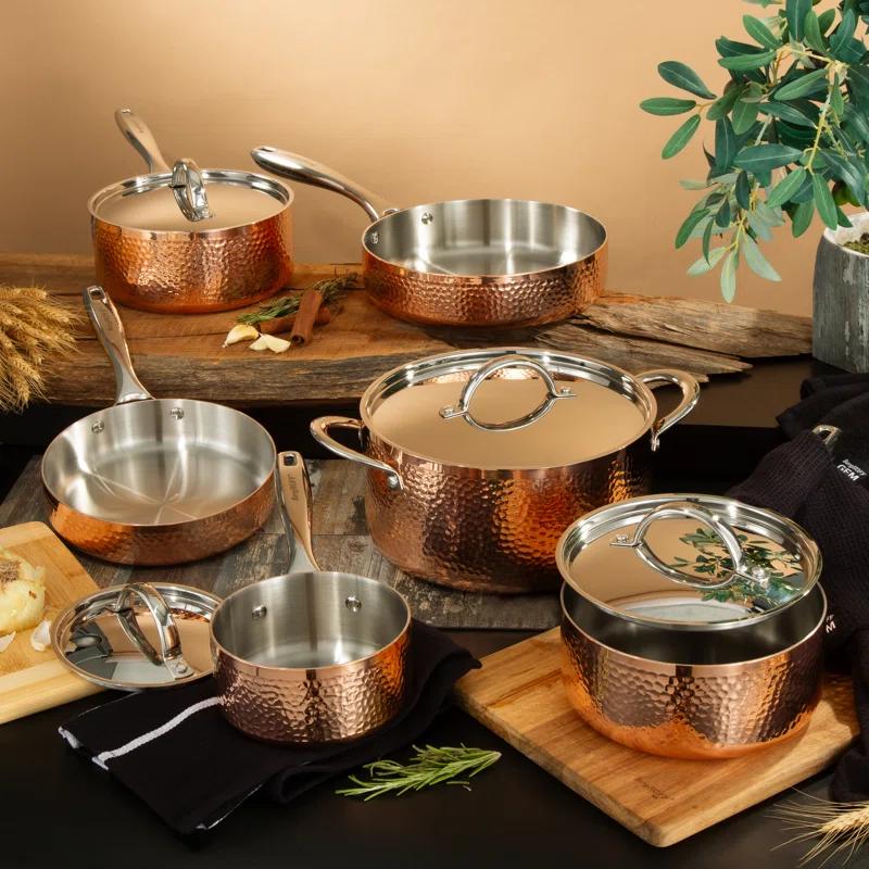 BergHOFF BergHOFF Vintage 10 Piece Hammered Copper Cookware Set