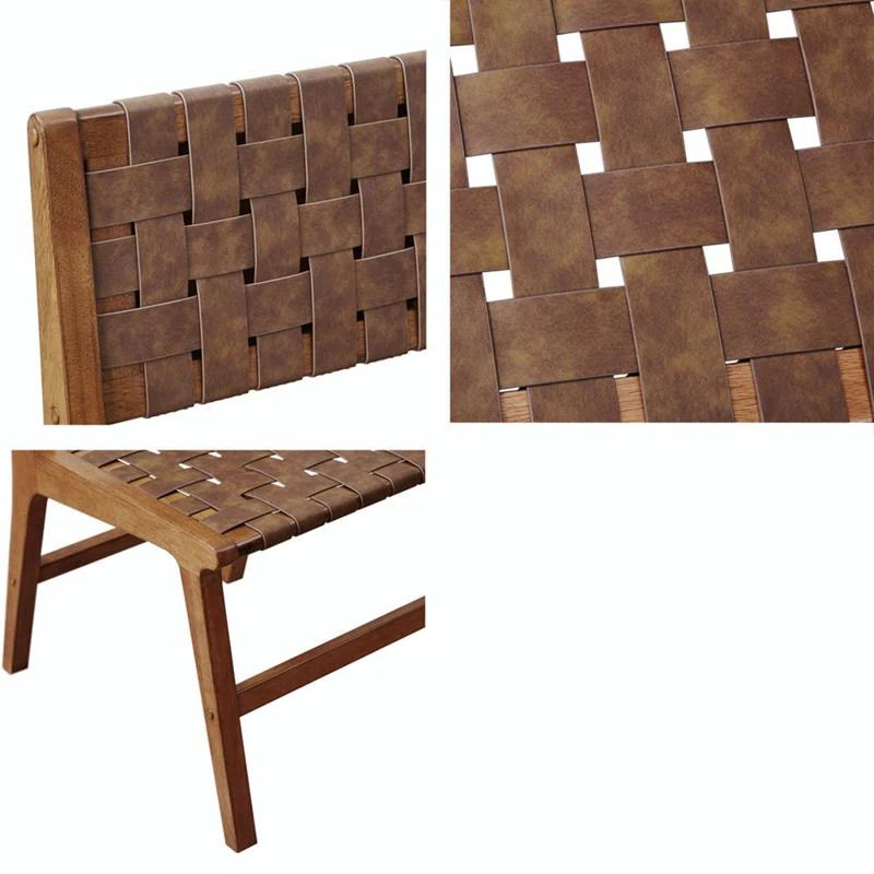 Hokku Designs Faux Leather Woven Dining Chairs Set Of 2