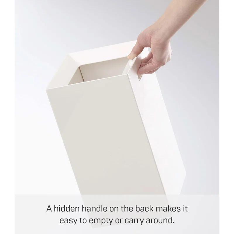 Yamazaki Home Yamazaki Home Trash Can, Modern Garbage Waste Bin Basket With Handle, 2.5 gallons, 10 liters