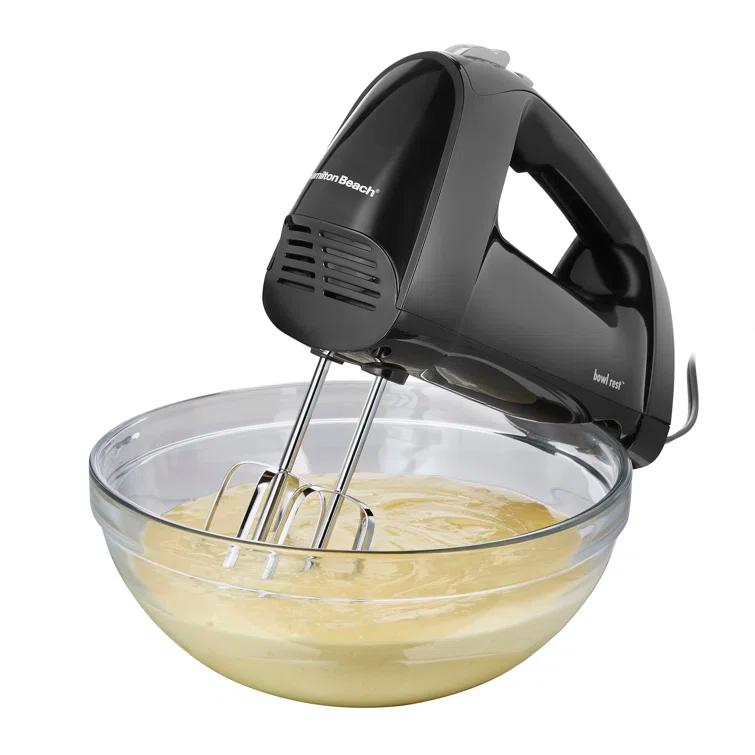 Hamilton Beach Hamilton Beach 6 Speed Hand Mixer With Quickburst, Includes Snap-On Storage Case And 3 Attachments, Black, 62690 62690F