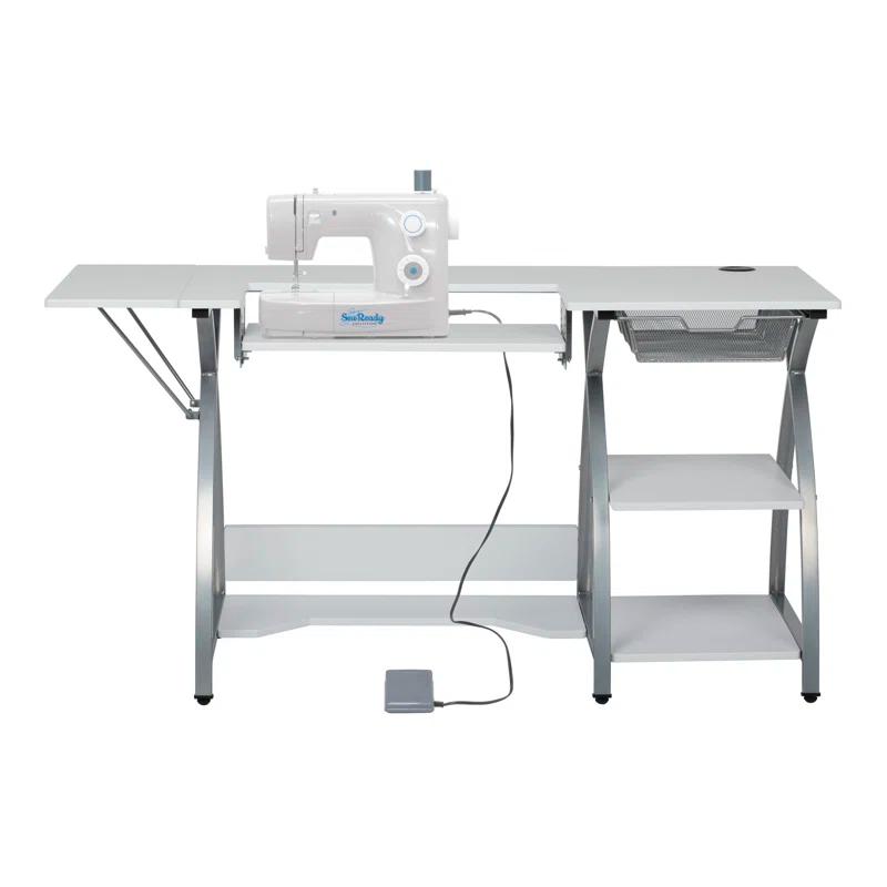 56.75'' x 23.5'' Sewing Table with Sewing Machine Platform
