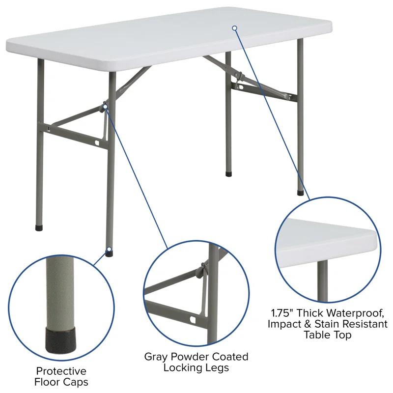 Flash Furniture Noah 4' Rectangular Plastic Event Folding Table