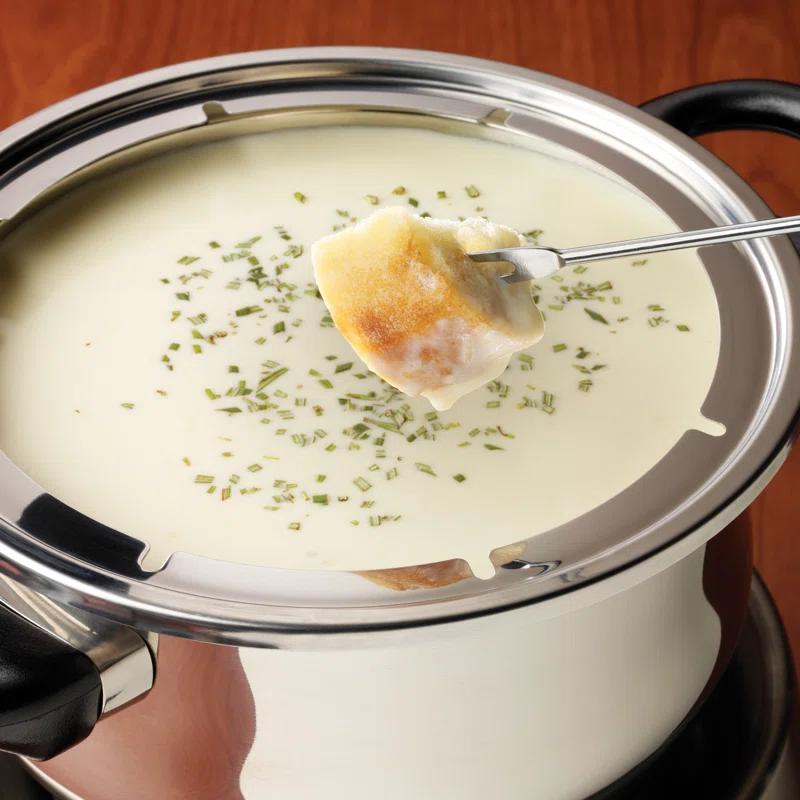 Nostalgia Nostalgia 6-Cup Stainless Steel Electric Fondue Pot with Temperature Control, 6 Color-Coded Forks and Removable Pot - Perfect for Chocolate, Caramel, Cheese, Sauces and More