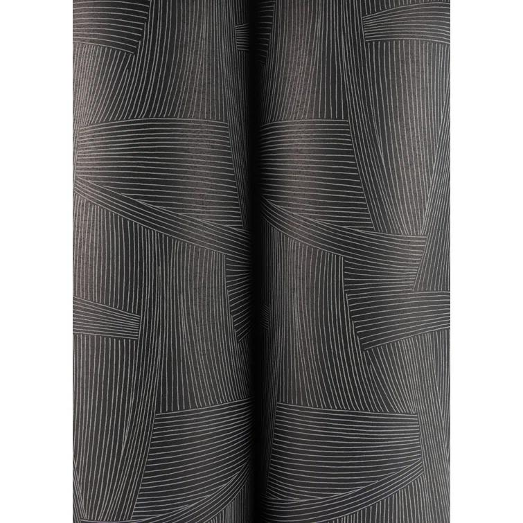 A-Street Prints Reid Black Woven Geometric Wallpaper | Perigold